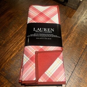 New ❤️Ralph Lauren Plaid Reversible Drying Mats set of 2
